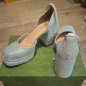 Rhinestone platform heel